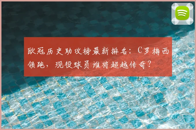 欧冠历史助攻榜最新排名：C罗梅西领跑，现役球员谁将超越传奇？