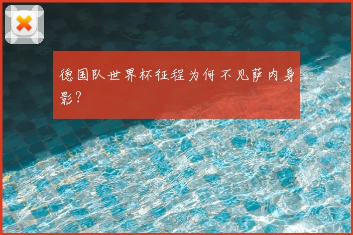德国队世界杯征程为何不见萨内身影?
